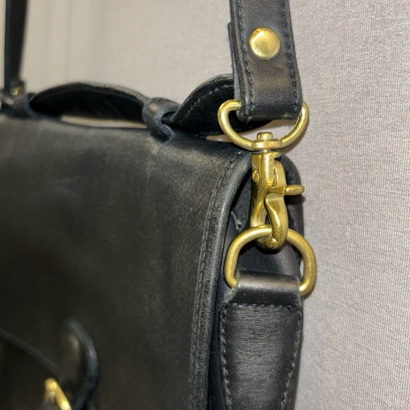 Hunt club satchel black leather long strap adjustable purse - Picture 8 of 9